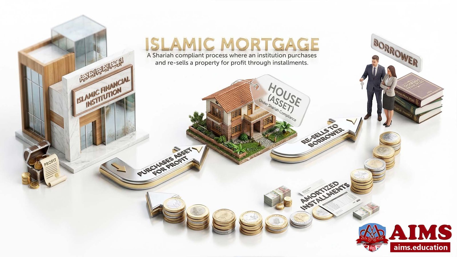 Islamic mortgage explained Visual explaining what an Islamic mortgage is