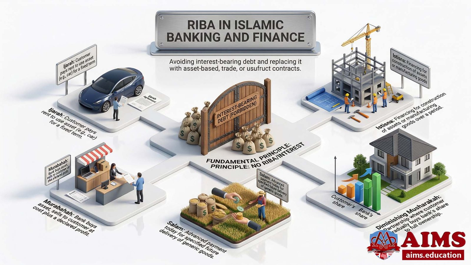 Riba in Islamic Banking and Finance Contracts Riba in Islamic Banking and Finance contract model diagram