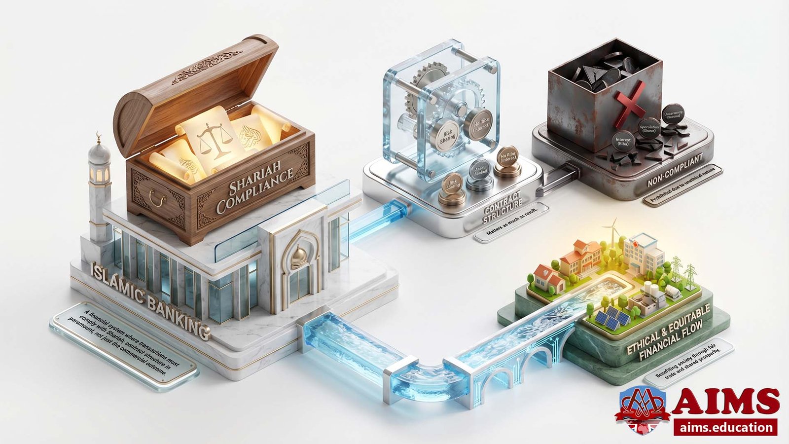 What is Islamic banking diagram showing Shariah-compliant contract structure