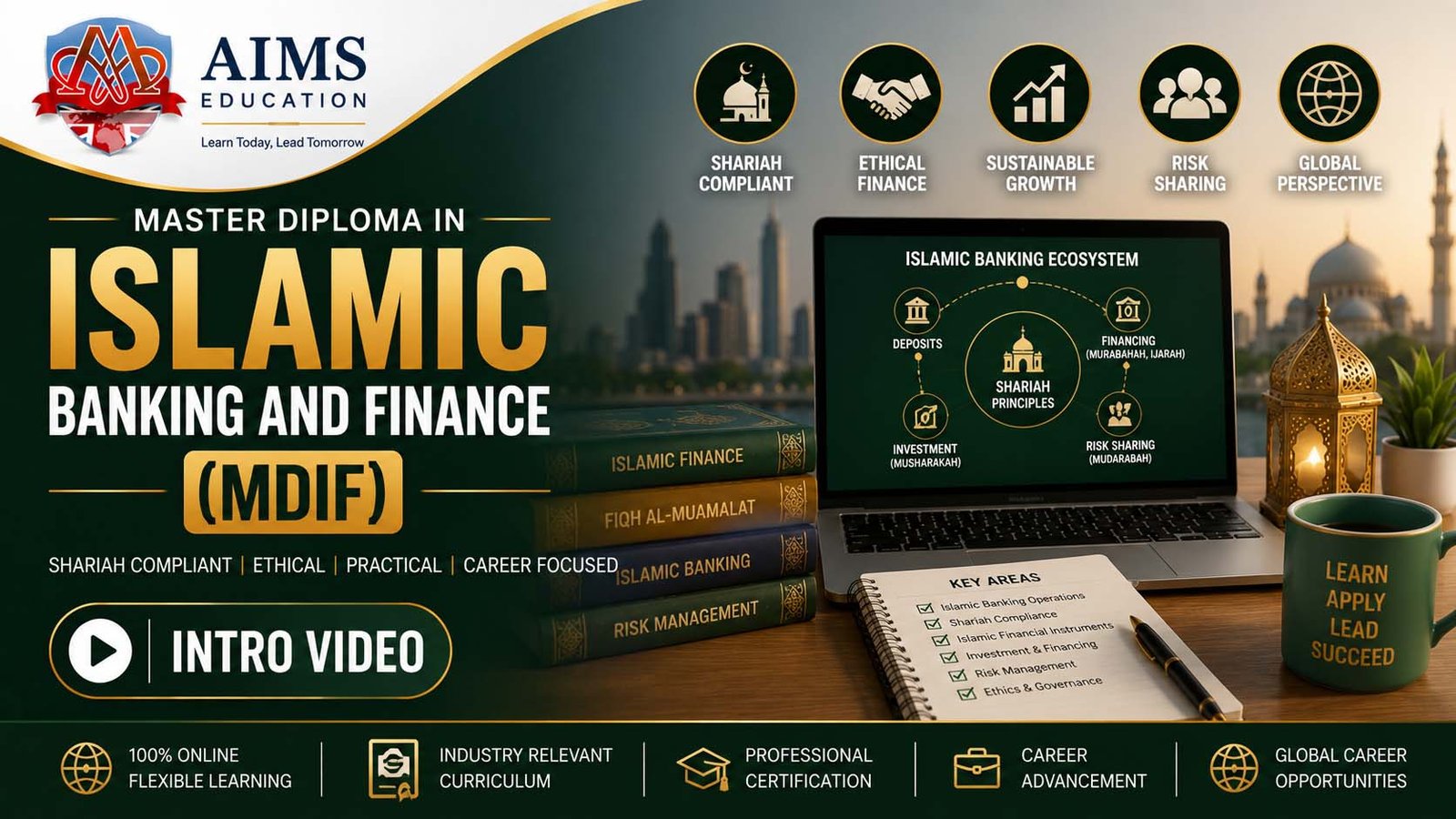 Online diploma in Islamic banking and finance video banner