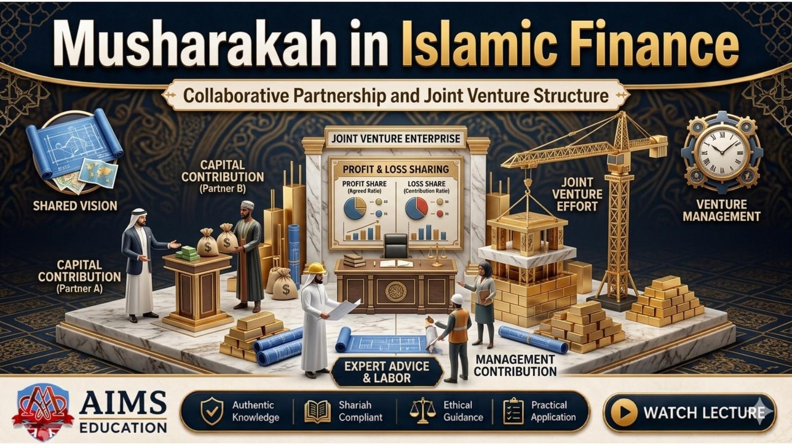 musharakah contract in Islamic banking and finance - types, rules, and examples